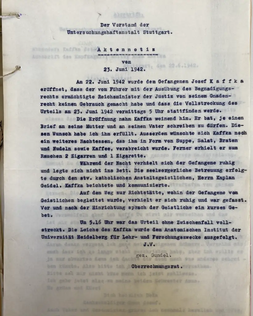 Aktennotiz Kaffka