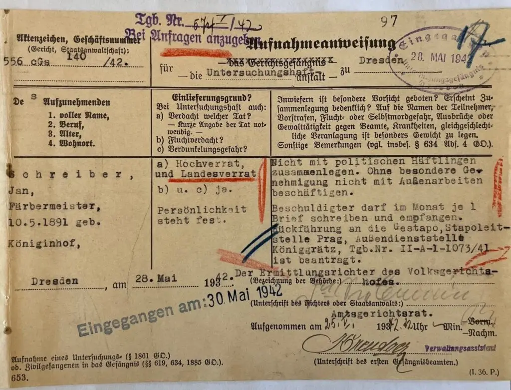 Aufnahmeeinweisung Schreiber
