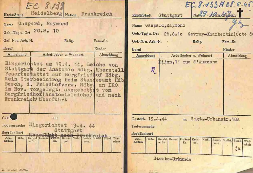 Bergfriedhof Raymond Gaspard