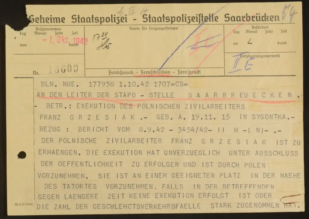 Fernschreiben Grzysiak