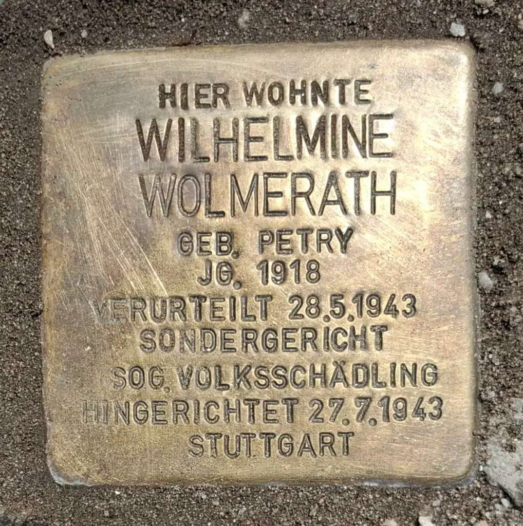 Stolperstein Wilhelmine Wolmerath