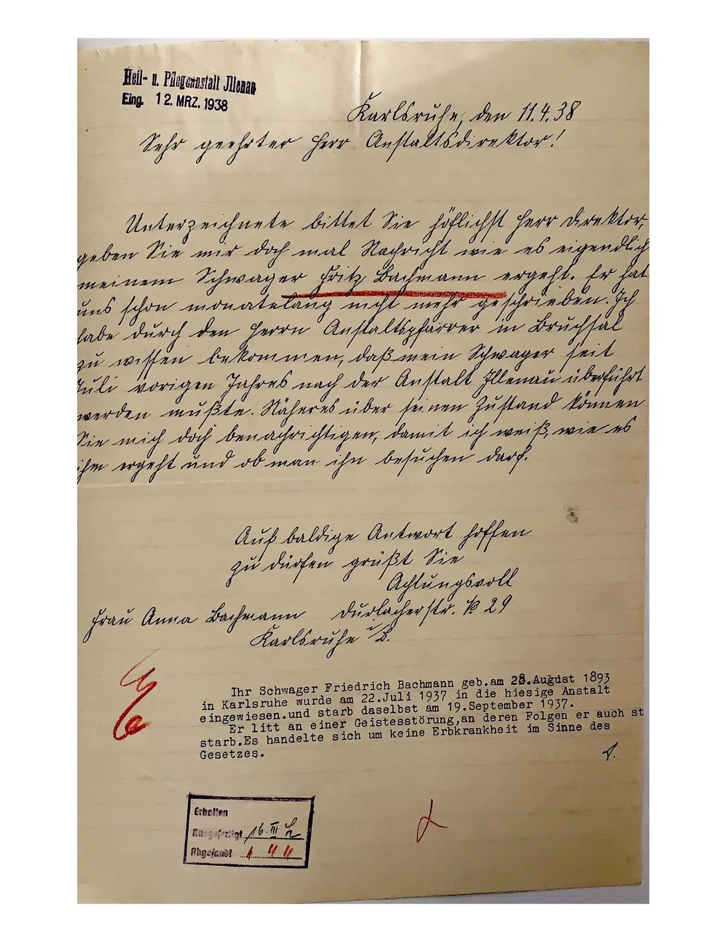 Bachmann Brief der Frau